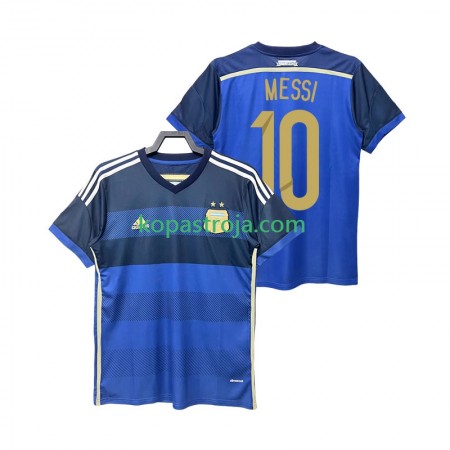 Billiga Fotbollströjor Argentina Lionel Messi 10 2014 Retro Borta tröja Kortärmad